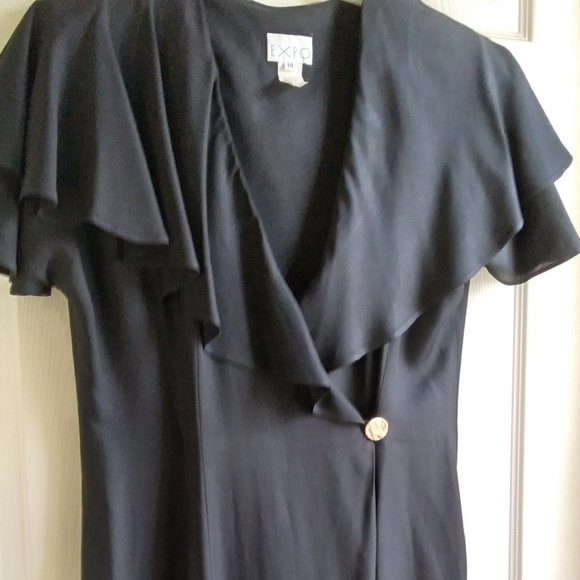 Vintage 90s One Piece Romper Outfit Size 14 Expo Pant Suit Black Excellent - Picture 2 of 14
